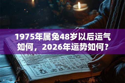 1975年属兔48岁以后运气如何，2026年运势如何？
