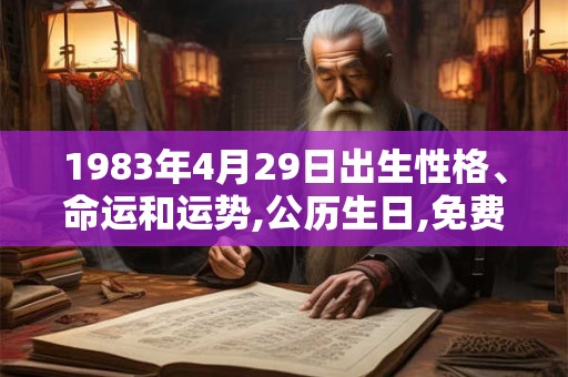 1983年4月29日出生性格、命运和运势,公历生日,免费算命