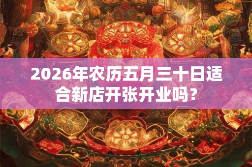 2026年农历五月三十日适合新店开张开业吗？