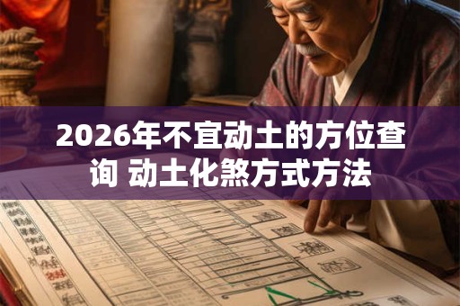 2026年不宜动土的方位查询 动土化煞方式方法 2026年不宜动土的方位查询 动土化煞方式方法