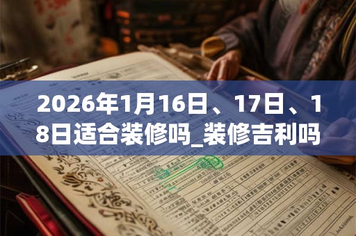 2026年1月16日、17日、18日适合装修吗_装修吉利吗 2026年1月16日、17日、18日适合装修吗_装修吉利吗