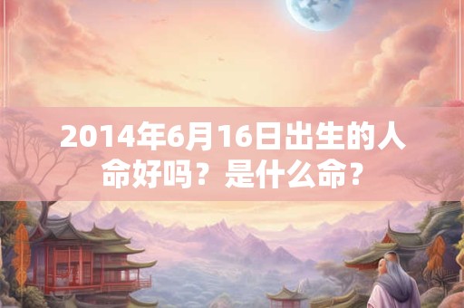 2014年6月16日出生的人命好吗?是什么命? 2014年6月16日出生的人命好吗?是什么命?