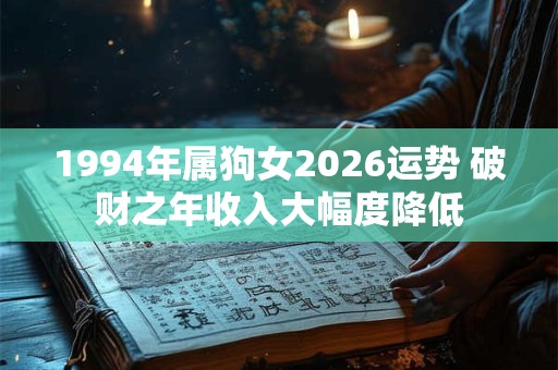 1994年属狗女2026运势 破财之年收入大幅度降低 1994年属狗女2026运势 破财之年收入大幅度降低