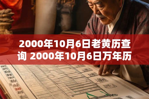 2000年10月6日老黄历查询 2000年10月6日万年历黄道吉日 2000年10月6日老黄历查询 2000年10月6日万年历黄道吉日