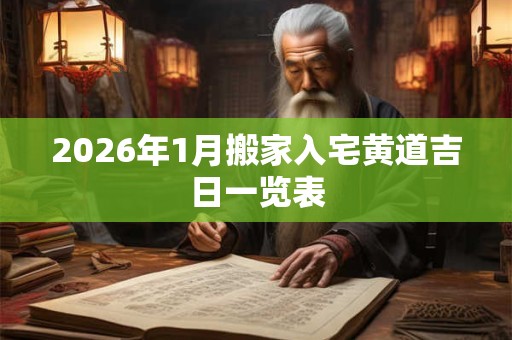 2026年1月搬家入宅黄道吉日一览表 2026年1月搬家入宅黄道吉日一览表