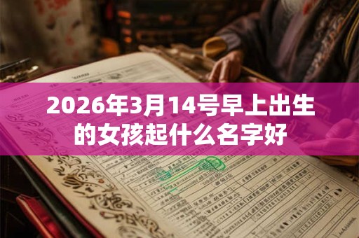 2026年3月14号早上出生的女孩起什么名字好