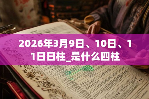 2026年3月9日、10日、11日日柱_是什么四柱