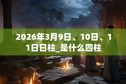 2026年3月9日、10日、11日日柱_是什么四柱 2026年3月9日、10日、11日日柱_是什么四柱