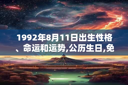 1992年8月11日出生性格、命运和运势,公历生日,免费算命