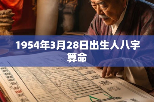 1954年3月28日出生人八字算命 1954年3月28日出生人八字算命