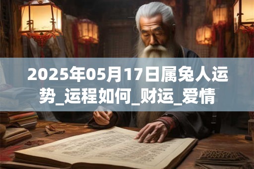 2025年05月17日属兔人运势_运程如何_财运_爱情