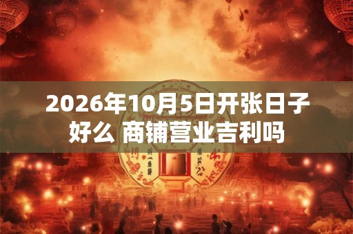 2026年10月5日开张日子好么 商铺营业吉利吗