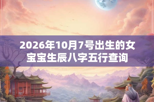 2026年10月7号出生的女宝宝生辰八字五行查询