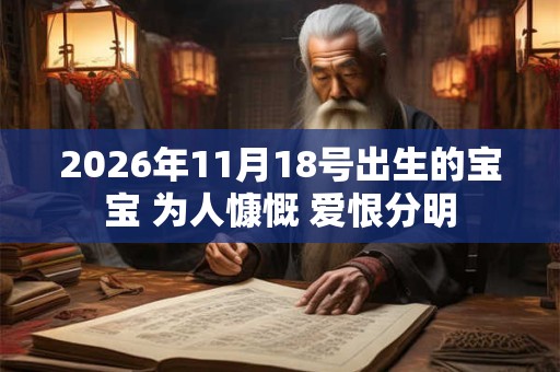 2026年11月18号出生的宝宝 为人慷慨 爱恨分明