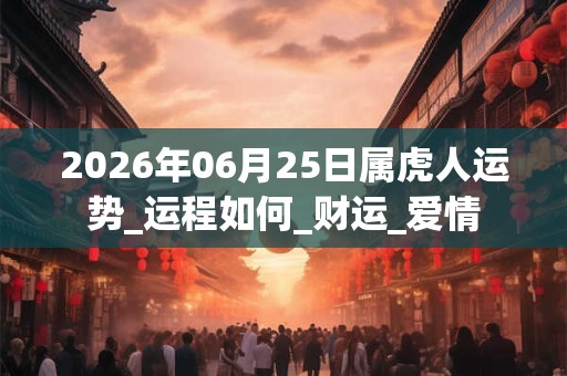 2026年06月25日属虎人运势_运程如何_财运_爱情 2026年06月25日属虎人运势_运程如何_财运_爱情
