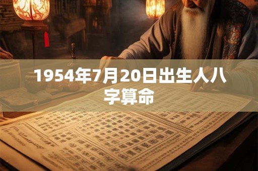 1954年7月20日出生人八字算命