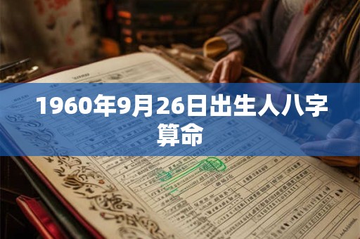 1960年9月26日出生人八字算命