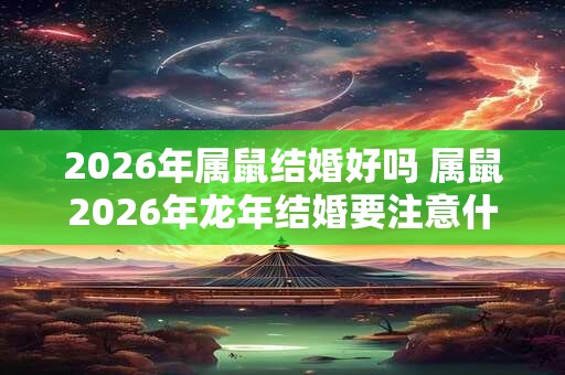 2026年属鼠结婚好吗 属鼠2026年龙年结婚要注意什么 2026年属鼠结婚好吗 属鼠2026年龙年结婚要注意什么