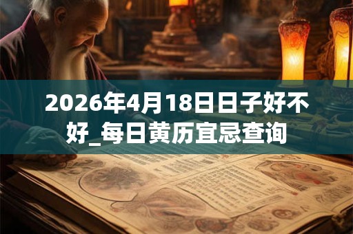 2026年4月18日日子好不好_每日黄历宜忌查询