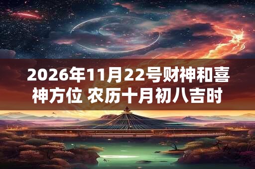 2026年11月22号财神和喜神方位 农历十月初八吉时查询 2026年11月22号财神和喜神方位 农历十月初八吉时查询