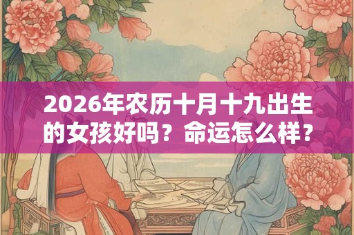 2026年农历十月十九出生的女孩好吗？命运怎么样？