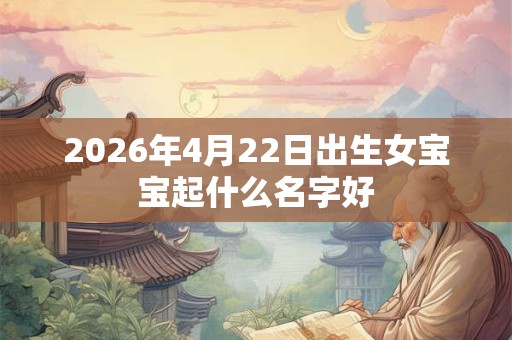 2026年4月22日出生女宝宝起什么名字好