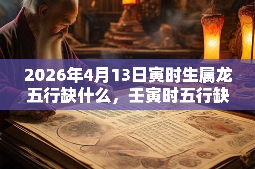 2026年4月13日寅时生属龙五行缺什么,壬寅时五行缺什么 2026年4月13日寅时生属龙五行缺什么,壬寅时五行缺什么