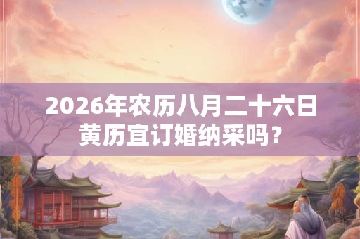 2026年农历八月二十六日黄历宜订婚纳采吗? 2026年农历八月二十六日黄历宜订婚纳采吗?