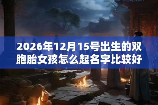 2026年12月15号出生的双胞胎女孩怎么起名字比较好，五行属什么？