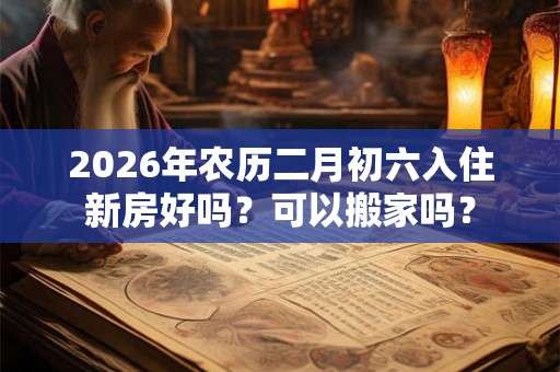2026年农历二月初六入住新房好吗？可以搬家吗？