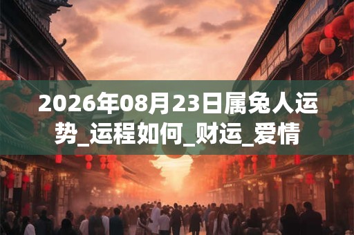 2026年08月23日属兔人运势_运程如何_财运_爱情 2026年08月23日属兔人运势_运程如何_财运_爱情