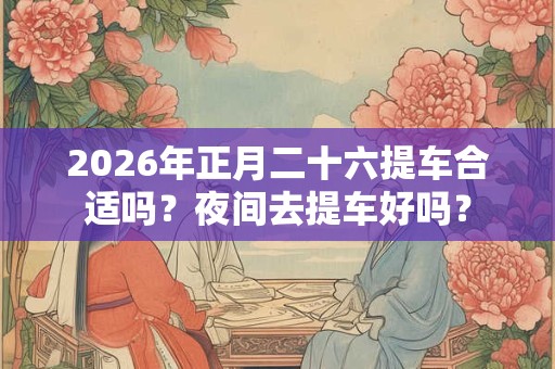 2026年正月二十六提车合适吗？夜间去提车好吗？