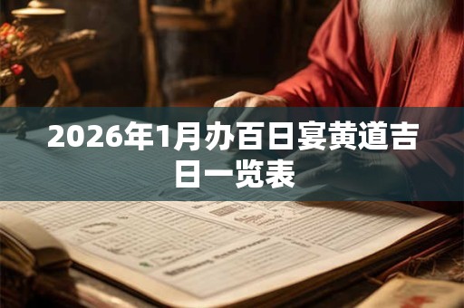 2026年1月办百日宴黄道吉日一览表