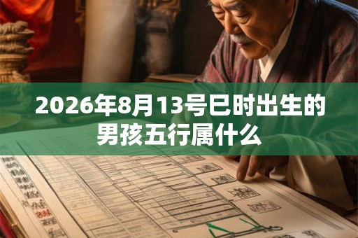 2026年8月13号巳时出生的男孩五行属什么