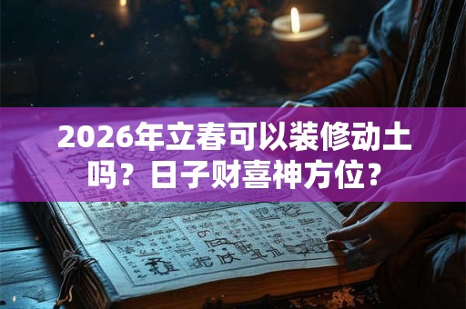 2026年立春可以装修动土吗?日子财喜神方位? 2026年立春可以装修动土吗?日子财喜神方位?