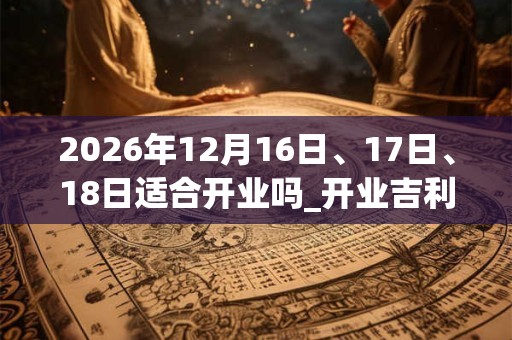 2026年12月16日、17日、18日适合开业吗_开业吉利吗 2026年12月16日、17日、18日适合开业吗_开业吉利吗