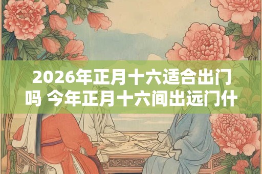 2026年正月十六适合出门吗 今年正月十六间出远门什么时候是吉时 2026年正月十六适合出门吗 今年正月十六间出远门什么时候是吉时