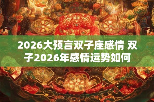 2026大预言双子座感情 双子2026年感情运势如何