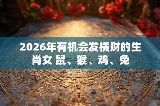 2026年有机会发横财的生肖女 鼠、猴、鸡、兔