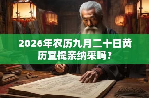 2026年农历九月二十日黄历宜提亲纳采吗? 2026年农历九月二十日黄历宜提亲纳采吗?