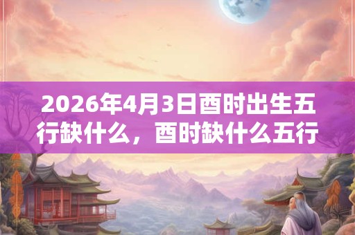 2026年4月3日酉时出生五行缺什么，酉时缺什么五行