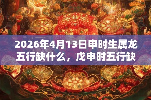 2026年4月13日申时生属龙五行缺什么，戊申时五行缺什么