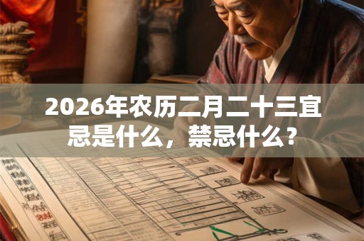2026年农历二月二十三宜忌是什么,禁忌什么? 2026年农历二月二十三宜忌是什么,禁忌什么?