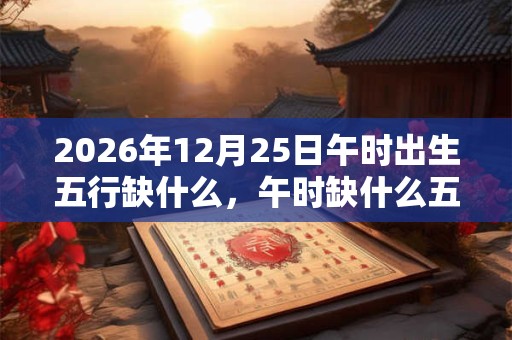 2026年12月25日午时出生五行缺什么，午时缺什么五行