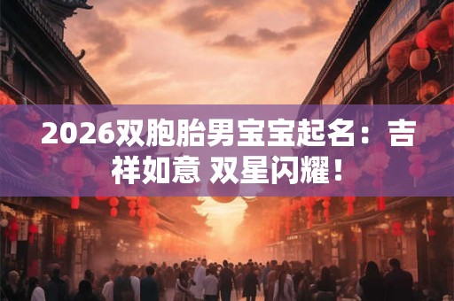2026双胞胎男宝宝起名：吉祥如意 双星闪耀！