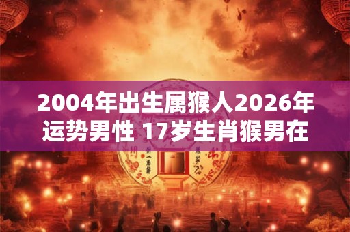 2004年出生属猴人2026年运势男性 17岁生肖猴男在2026年运气如何