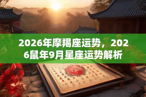 2026年摩羯座运势,2026鼠年9月星座运势解析 2026年摩羯座运势,2026鼠年9月星座运势解析