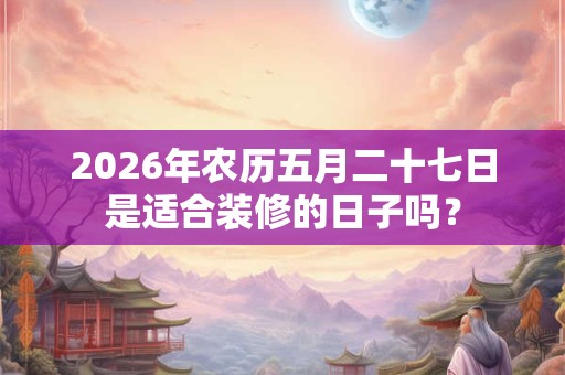 2026年农历五月二十七日是适合装修的日子吗? 2026年农历五月二十七日是适合装修的日子吗?