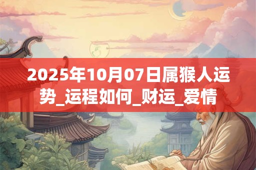 2025年10月07日属猴人运势_运程如何_财运_爱情 2025年10月07日属猴人运势_运程如何_财运_爱情
