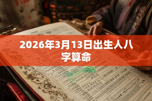 2026年3月13日出生人八字算命